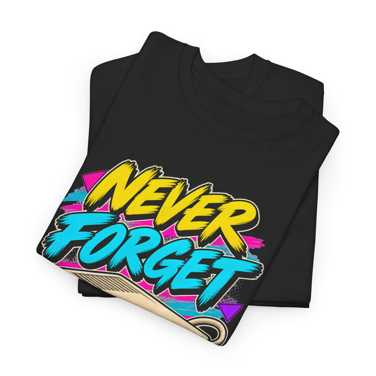 Never Forget This Sound T-Shirt | Retro Dial-Up Modem Nostalgia on a Black T-shirt, view 23 (Color: Black)