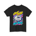One Bump New Track T-Shirt | Retro CD Walkman Nostalgia on a Black T-shirt, view 2 (Color: Black)