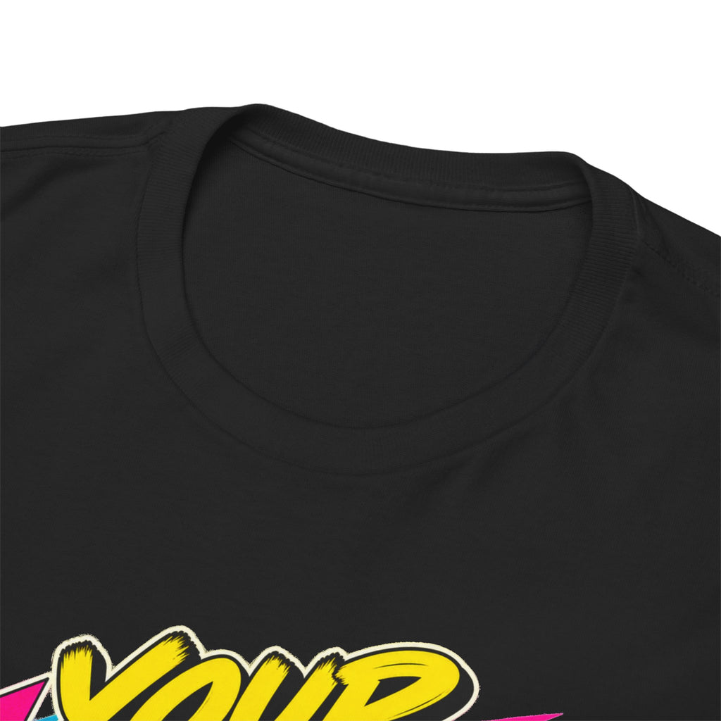 Your Library Not an Algorithm T-Shirt | Retro CD Binder Nostalgia on a Black T-shirt, view 16 (Color: Black)