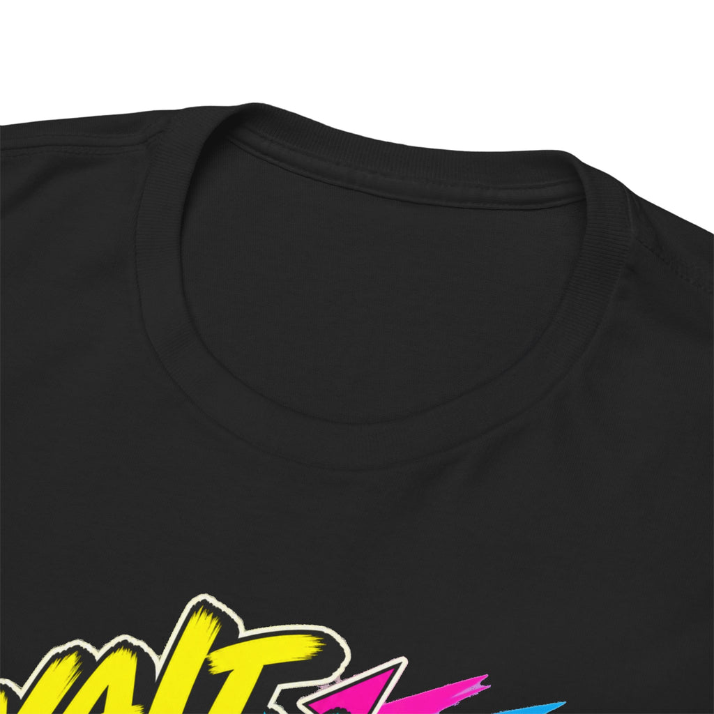 Wait Your Turn to Go Online T-Shirt | Retro Family Computer Nostalgia on a Black T-shirt, view 16 (Color: Black)
